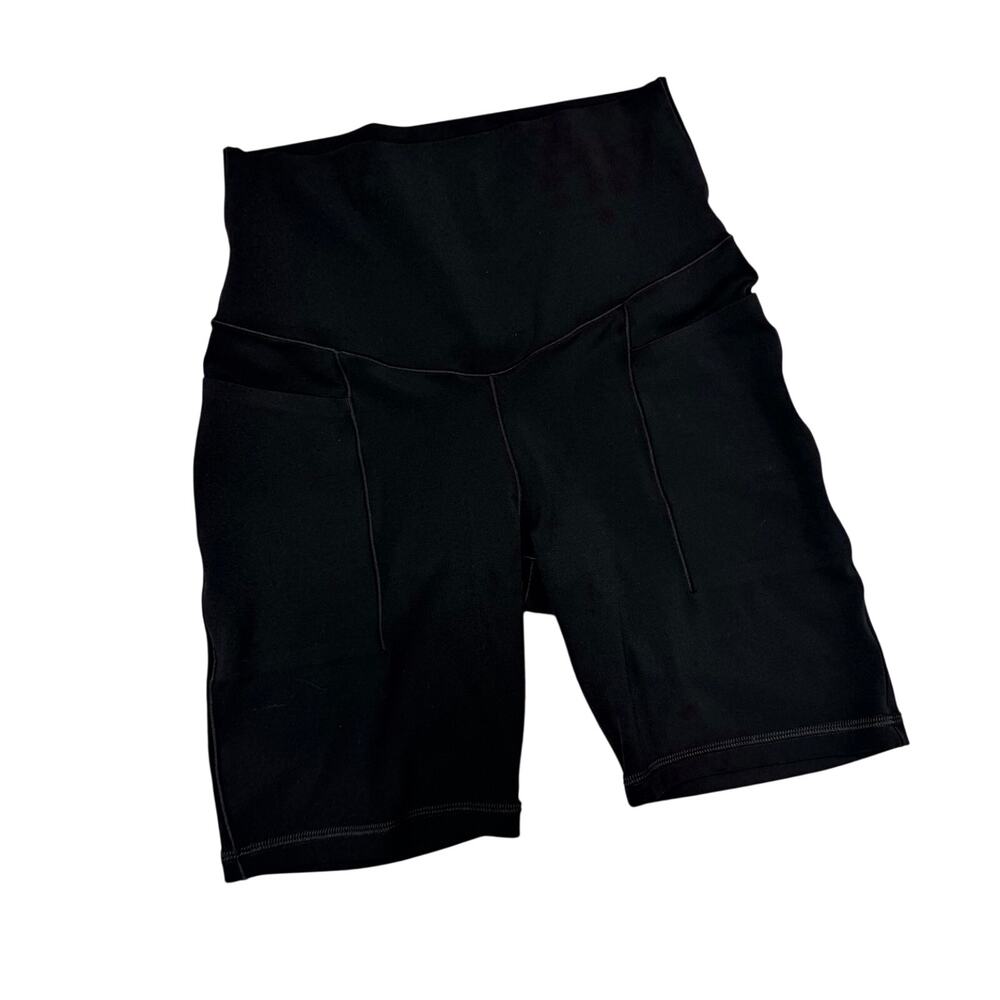 aerie Real Me Bike Shorts Medium Black Stretchy Fitted Pockets